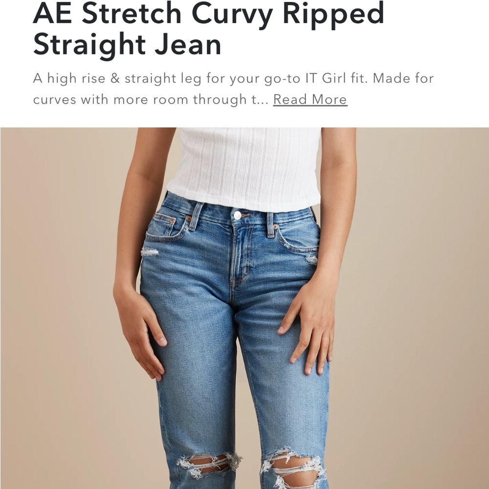 American Eagle Womens Curvy Straight Jeans